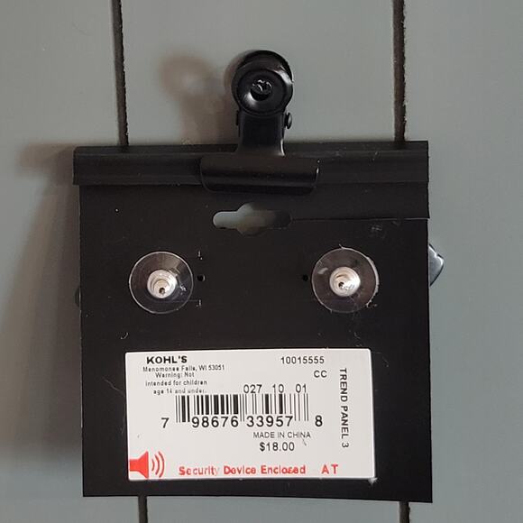 Trend Black Floral Statement Earrings with Clear Crystal Accents New on Card - Picture 5 of 5